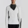 White Asymmetric Luster Knit -JADEDLDN Sales 11 mayjadedman1418