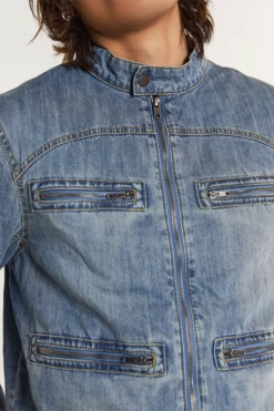 Chambray Denim Moto Jacket -JADEDLDN Sales 9