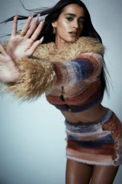 Jaded London Stripe Mohair Mini Skirt With Diamante Button 12 Jaded London Stripe Mohair Mini Skirt With Diamante Button -JADEDLDN Sales APHOTICDAY30503 2