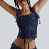 Jaded London Blue Cargo Corset -JADEDLDN Sales BLUEPRINT ECCOM0230