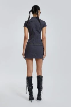Jaded London Vintage Grey Cargo Mini Dress With Belt Detail -JADEDLDN Sales BLUEPRINT ECCOM1466