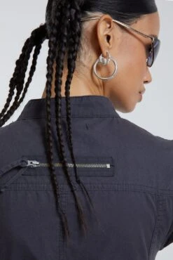 Jaded London Vintage Grey Cargo Mini Dress With Belt Detail -JADEDLDN Sales BLUEPRINT ECCOM1474