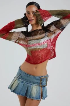 Jaded London Mercer Backless Shredded Knit