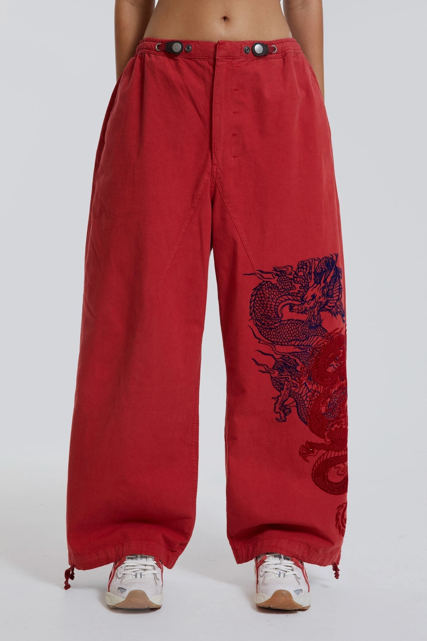 Jaded London NY Dragon Flock Cargo Pants In Red 4 Jaded London NY Dragon Flock Cargo Pants In Red - Image 2