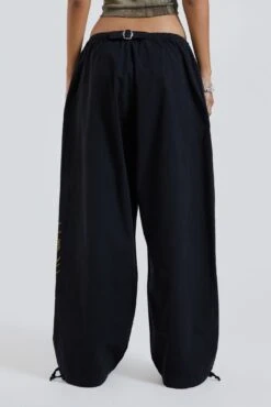Jaded London NY Dragon Flock Cargo Pants In Black -JADEDLDN Sales BLUEPRINT ECCOM2404