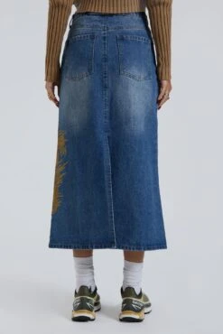 Jaded London Serpent Denim Slit Maxi Skirt 11 Jaded London Serpent Denim Slit Maxi Skirt -JADEDLDN Sales BLUEPRINT ECCOM3247