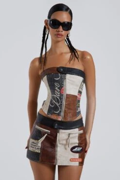 Jaded London Daytona Vegan Leather Corset Top