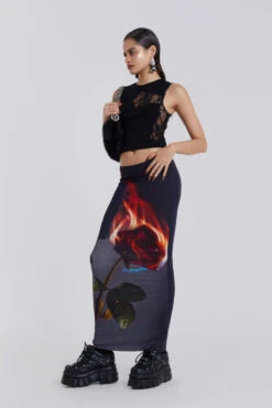 Jaded London Flaming Rose Maxi Skirt -JADEDLDN Sales GOTHIC10 1101282copy 2
