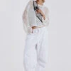 Jaded London White Parachute Cargo Pants