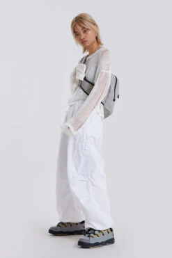 Jaded London White Parachute Cargo Pants -JADEDLDN Sales GOTHIC10 110544