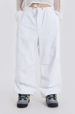 Jaded London White Parachute Cargo Pants -JADEDLDN Sales GOTHIC10 110552