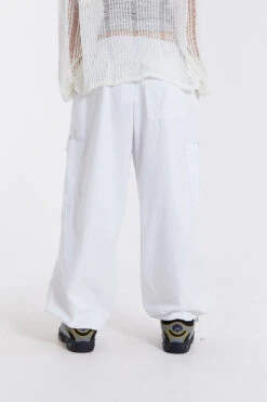 Jaded London White Parachute Cargo Pants -JADEDLDN Sales GOTHIC10 110564