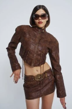 Jaded London Easy Rider Faux Leather Micro Mini Skirt -JADEDLDN Sales JADED COWBOYSECOM1289