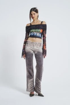 Jaded London Ride A Cowboy Low Waist Flared Jeans -JADEDLDN Sales JADED COWBOYSECOM2433