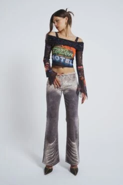 Jaded London Ride A Cowboy Low Waist Flared Jeans