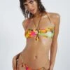 Citrus Burst Bikini Top With Detachable Charms