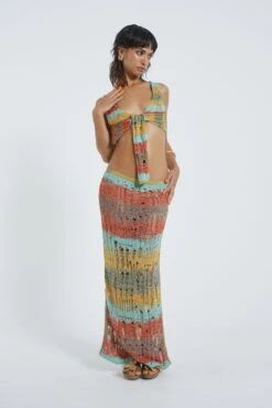 Odette Striped Laddered Wrap Knit Top -JADEDLDN Sales JADED HOTLINE SWIMECOM1608