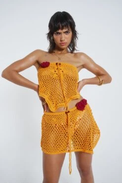 Jaded London Honolulu Asymmetric Crochet Mini Skirt