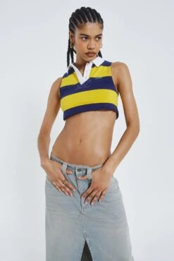 Jaded London Light Wash Denim Colossus Maxi Skirt -JADEDLDN Sales JADED HOTLINE SWIMECOM3330