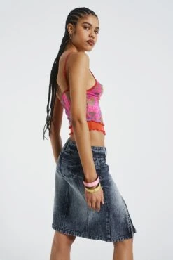 Jaded London The Hills Denim Midi Skirt -JADEDLDN Sales JADED HOTLINE SWIMECOM4569