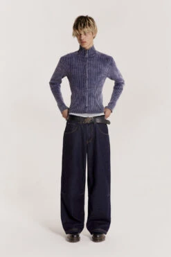 Blue Lucid Knit Track Top -JADEDLDN Sales JADED TRASH0482