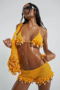 Canary Knit Shorts With Beaded Trim -JADEDLDN Sales JADEDECOM EARTHTBC5409 f33322f3 8bd3 4f85 b151 2413baa81713