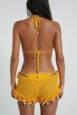 Canary Knit Micro Bikini Top With Beaded Trim -JADEDLDN Sales JADEDECOM EARTHTBC5530