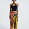 Jaded London MARIE PRINT SPLIT MAXI SKIRT IN ORANGE -JADEDLDN Sales JADEDLDN LOCO5184
