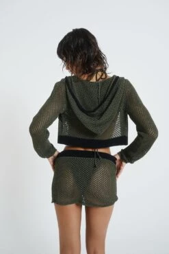 Caldera Khaki Crochet Hoodie -JADEDLDN Sales JADEDSWIMMARCH231370