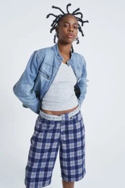 Jaded London Zeppelin Checked Jumbo Shorts -JADEDLDN Sales JADEDVENDETTA ECOM8092