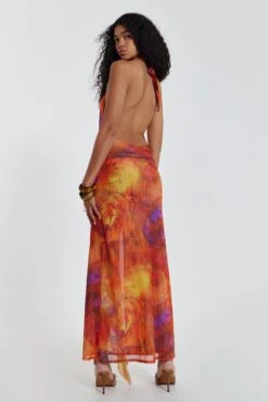 Jaded London Cindy Plunge Maxi Dress In Orange -JADEDLDN Sales JADEDWW12 601011