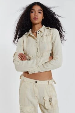 Jaded London Santal Linen Cargo Shirt -JADEDLDN Sales JADEDWW12 60213