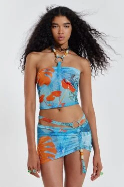 Jaded London Cora Halterneck Mesh Top