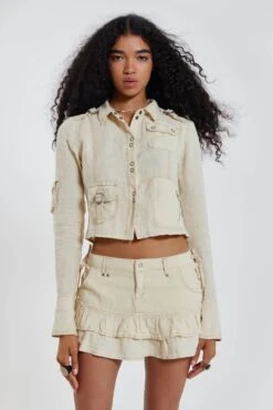 Jaded London Santal Linen Cargo Mini Skirt -JADEDLDN Sales JADEDWW12 60317 8307cbc2 f84c 4cd7 a8a4 ffbde13581fb