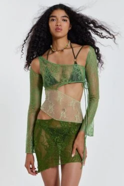 Jaded London Siren Mini Dress In Green