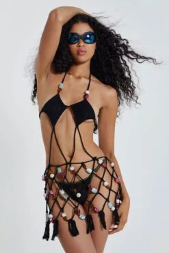 Dusk Macrame Dress With Beaded Trim -JADEDLDN Sales JADEDWW12 60767