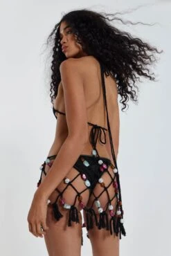 Dusk Macrame Dress With Beaded Trim -JADEDLDN Sales JADEDWW12 60856