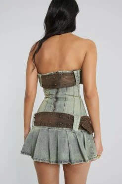 Jaded London Chelsea Denim Kilt Mini Dress -JADEDLDN Sales JADEDWWE COMRESHOOTS02631