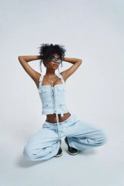 Jaded London Powder Blue Parachute Cargo Pants -JADEDLDN Sales JWL2480 1