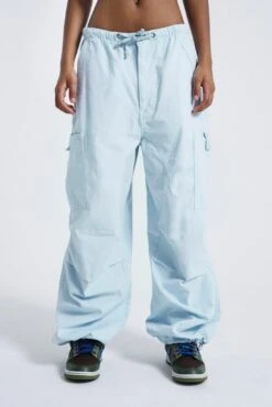 Jaded London Powder Blue Parachute Cargo Pants