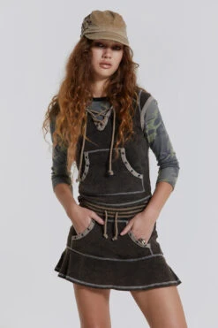 Jaded London Freya Acid Wash Cap Sleeve Top
