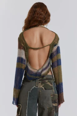 Jaded London Mercer Knit In Green & Blue -JADEDLDN Sales JWT3447 11631 2