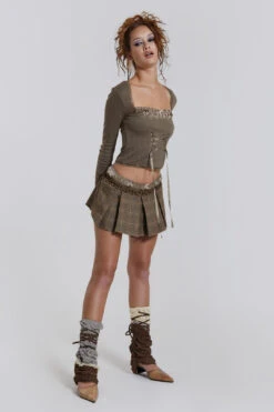 Jaded London Juliette Check Satin Boxer Micro Mini Skirt -JADEDLDN Sales JWT3447 18302 2