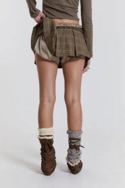 Jaded London Juliette Check Satin Boxer Micro Mini Skirt -JADEDLDN Sales JWT3447 18531 2