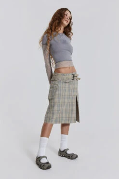 Jaded London Giselle Check Cargo Midi Skirt -JADEDLDN Sales JWT3447 95 2