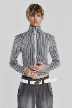 Shadow White Lucid Knit Track Top -JADEDLDN Sales MENS23 30739