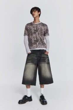 Washed Black Colossus Jorts -JADEDLDN Sales MENSPART1679