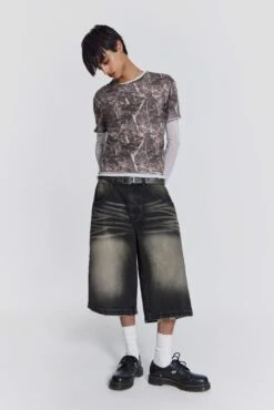 Washed Black Colossus Jorts -JADEDLDN Sales MENSPART1689