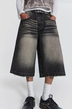 Washed Black Colossus Jorts -JADEDLDN Sales MENSPART1718