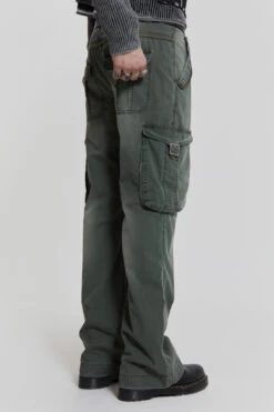 Khaki Straight Leg Cargo Trousers -JADEDLDN Sales MENSSPRINGEDIT2983